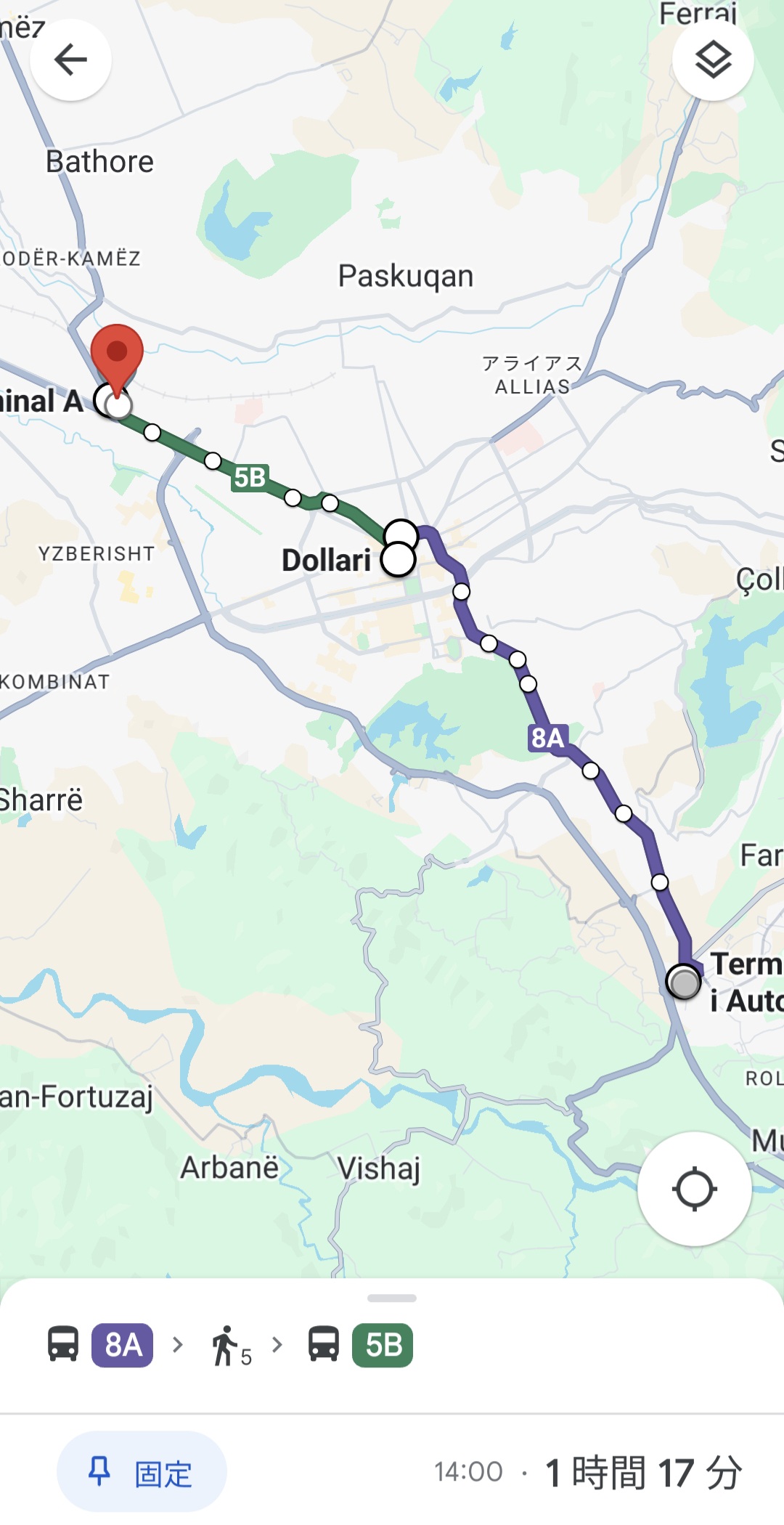 tirana-bus-route